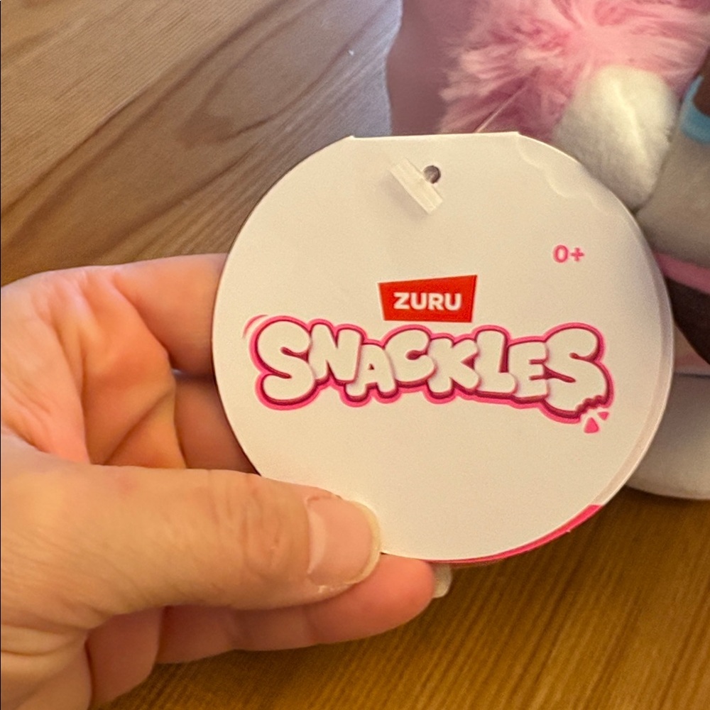 Snackles Pink and White Plush Toy - Picture 4 of 6